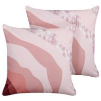 Beliani-CAMPEI-Tuinkussen set van 2-Roze-45 x 45 cm-Polyester - thumbnail