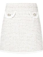 Alessandra Rich minijupe en tweed - Blanc