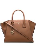 Michael Michael Kors sac à main en cuir à plaque logo - Marron