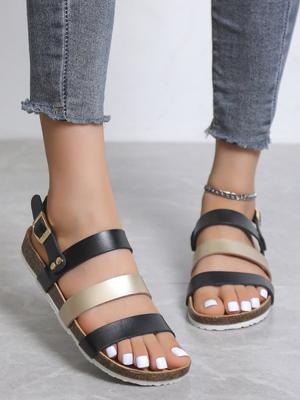 Comfortabel Breedband Kurk Sandalen Comfortabel Breedband Kurk Sandalen
