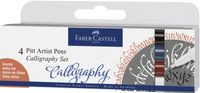 Faber Castell FC-167504 Tekenstift Faber-Castell Pitt Artist Pen Kalligrafieset Van 4st - thumbnail