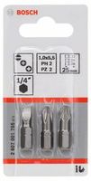 Bosch Accessoires 3-delige bitset Extra Hard (assorti) S 1,0x5,5; PH2; PZ2; 25 mm 3st - 2607001766