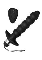 Wireless Black Vibrating Anal Beads Remote