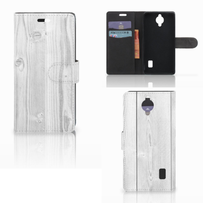 Huawei Y635 Book Style Case White Wood