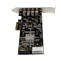 StarTech.com 4-poorts PCI Express (PCIe) SuperSpeed USB 3.0 kaartadapter met 2 speciale 5 Gbps kanalen UASP SATA/LP4-voeding - thumbnail