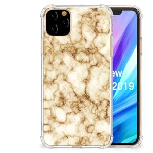 Apple iPhone 11 Pro Max Anti-Shock Hoesje Marmer Goud