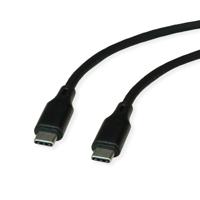 ROLINE USB 2.0 kabel, type C-C, ST/ST, siliconen, 60W, zwart, 1m