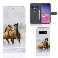 Samsung Galaxy S10 Plus Telefoonhoesje met Pasjes Paarden