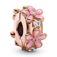 Pandora Garden 788809C01 Clip-Stopper Pink Daisy zilver rosekleurig - thumbnail