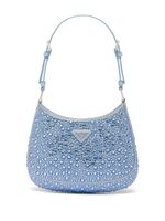 Prada sac porté épaule Cleo à ornements en cristal - Bleu