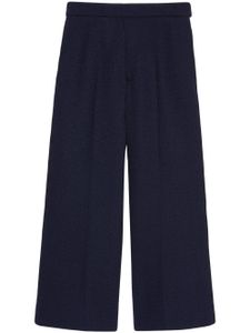 Gucci pantalon crop en tweed à taille haute - Bleu