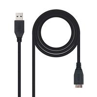Nanocable 10.01.1101-BK - USB 3.0 naar Micro USB 3.0 kabel, hoofdtoepassing in mobiele en digitale camera's, type A/M-Micro B/M, mannelijk, zwart, 1,0 m