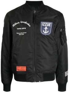 izzue veste bomber à bordure nervurée - Noir