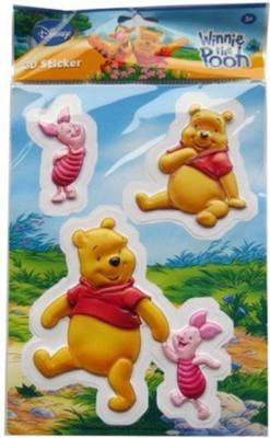 Disney 3D stickers Winnie the Pooh geel/roze/rood 3-delig Disney 3D stickers Winnie the Pooh geel/roze/rood 3-delig