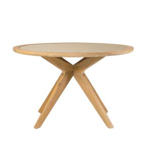 Kave Home Ronde Eettafel Julieta Massief Acacia / Polycement, 120cm - Beige