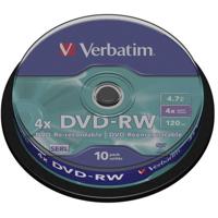 Verbatim 43552 DVD-RW disc 4.7 GB 10 stuk(s) Spindel Herschrijfbaar - thumbnail