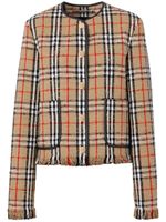 Burberry veste sans col à motif Vintage Check - Tons neutres - thumbnail