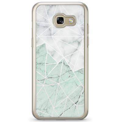 Samsung Galaxy A3 2017 siliconen hoesje - Marmer mint mix Samsung Galaxy A3 2017 siliconen hoesje - Marmer mint mix
