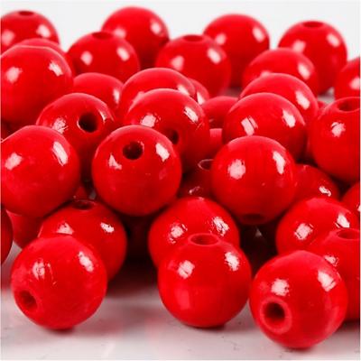Creotime Houten kralen 10 mm rood Creotime Houten kralen 10 mm rood