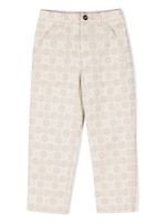 Gucci Kids jean droit à logo en jacquard - Marron