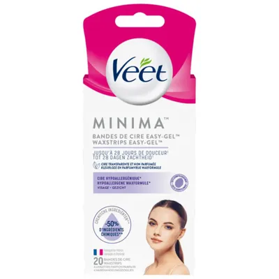 Veet Minima Koude Waxstrips Gezicht Hypoallergene - 20 Stuks Veet Minima Koude Waxstrips Gezicht Hypoallergene - 20 Stuks