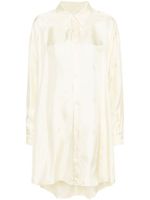 MM6 Maison Margiela robe-chemise satinée à imprimé graphique - Jaune