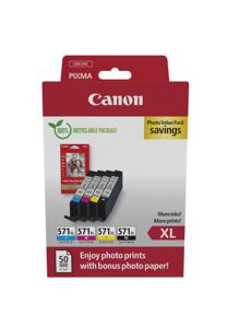 Canon Inktcartridge CLI-571XL BK/C/M/Y Photo Value Pack Origineel Combipack Zwart, Cyaan, Magenta, Geel 0332C006