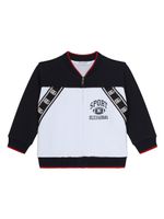 Dolce & Gabbana Kids veste bomber à bande logo - Noir