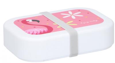 TOM broodtrommel junor 19 cm polypropyleen wit/roze TOM broodtrommel junor 19 cm polypropyleen wit/roze