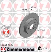 Remschijf COAT Z ZIMMERMANN, Remschijftype: Massief, u.a. für Opel, Vauxhall, Chevrolet - thumbnail