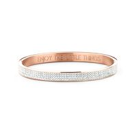 CO88 Collection Sparkle 8CB 90311 Stalen Bangle met Kristallen - One-size (58x49x8 mm) - Rosékleurig / Wit - thumbnail