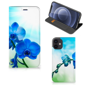 iPhone 12 Mini Smart Cover Orchidee Blauw - Cadeau voor je Moeder