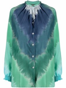 F.R.S For Restless Sleepers blouse en soie tie-dye à col volanté - Vert