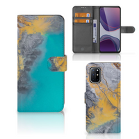 OnePlus 8T Bookcase Marble Blue Gold