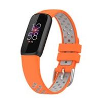 Fitbit Luxe - Siliconen sportbandje - Maat: Large - Oranje + grijs