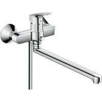 Hansgrohe Logis badkraan met omstel en koppelingen m. extra lange uitloop 30cm chroom 71402000 - thumbnail