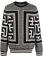 Balmain pull à motif monogrammé - Noir