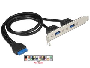 DeLOCK 84836 19pins USB 3.0 moederbordconnector --> 2x USB 3.0 extern in bracket