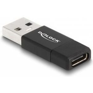 Delock 60001 USB 3.2 Gen 2 Adapter USB Type-A male naar USB Type-C actief female zwart