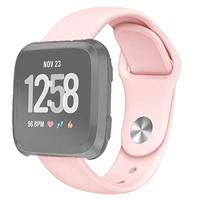By Qubix - Compatible met Fitbit Versa 1/2 & Lite siliconen bandje - Maat: Small - Roze - Compatible fitbit bandje