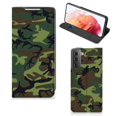 Samsung Galaxy S21 Hoesje met Magneet Army Dark