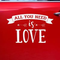 PartyDeco trouwauto decoratie sticker/autosticker Love - Bruiloft - wit - 33 x 45 cm - just married - Feeststickers PartyDeco trouwauto decoratie sticker/autosticker Love - Bruiloft - wit - 33 x 45 cm - just married - Feeststickers