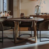 Tower Living Ronde Eettafel Belvedere Mangohout, 130cm - Bruin - thumbnail