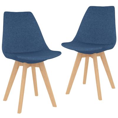 vidaXL Eetkamerstoelen 2 st stof blauw vidaXL Eetkamerstoelen 2 st stof blauw