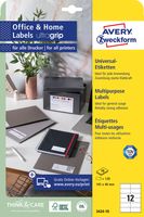 Avery Zweckform universele etiketten, 105 x 48 mm, wit, permanent klevend, 120 etiketten, 10 vellen