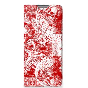 Mobiel BookCase Xiaomi 12 Pro Angel Skull Rood