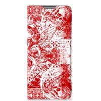 Mobiel BookCase Xiaomi 12 Pro Angel Skull Rood - thumbnail