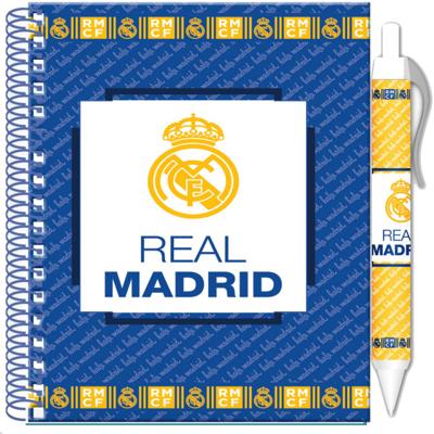 Real Madrid CF notitieboekje junior 10 x 15 cm papier blauw 2 delig Real Madrid CF notitieboekje junior 10 x 15 cm papier blauw 2 delig