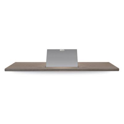 Looox Wooden Bath Shelf 88 cm, massief eiken, old grey, geborsteld rvs