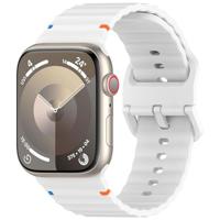 By Qubix - Wave sportband - Wit - Compatible met Apple Watch 38mm / 40mm / 41mm / 42mm - Compatible Apple watch bandjes